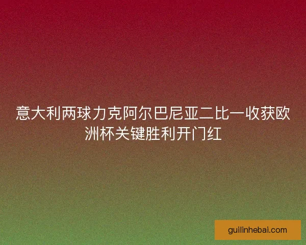 意大利两球力克阿尔巴尼亚二比一收获欧洲杯关键胜利开门红